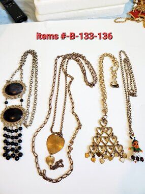 4 Necklaces, items # B-133-136,. wt. 197 grams.
